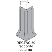 Angolo esterno in metallo per battiscopa BTAC60