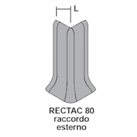 Angolo esterno in metallo per battiscopa BTAC80