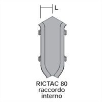 Angolo interno in metallo per battiscopa BTAC80