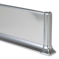 90/6/TSF Battiscopa in alluminio brillantato lucido titanio 60x10 mm