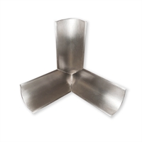 Raccordo 3 vie PRTES per Sguscia in acciaio inox satinato 35x35 mm