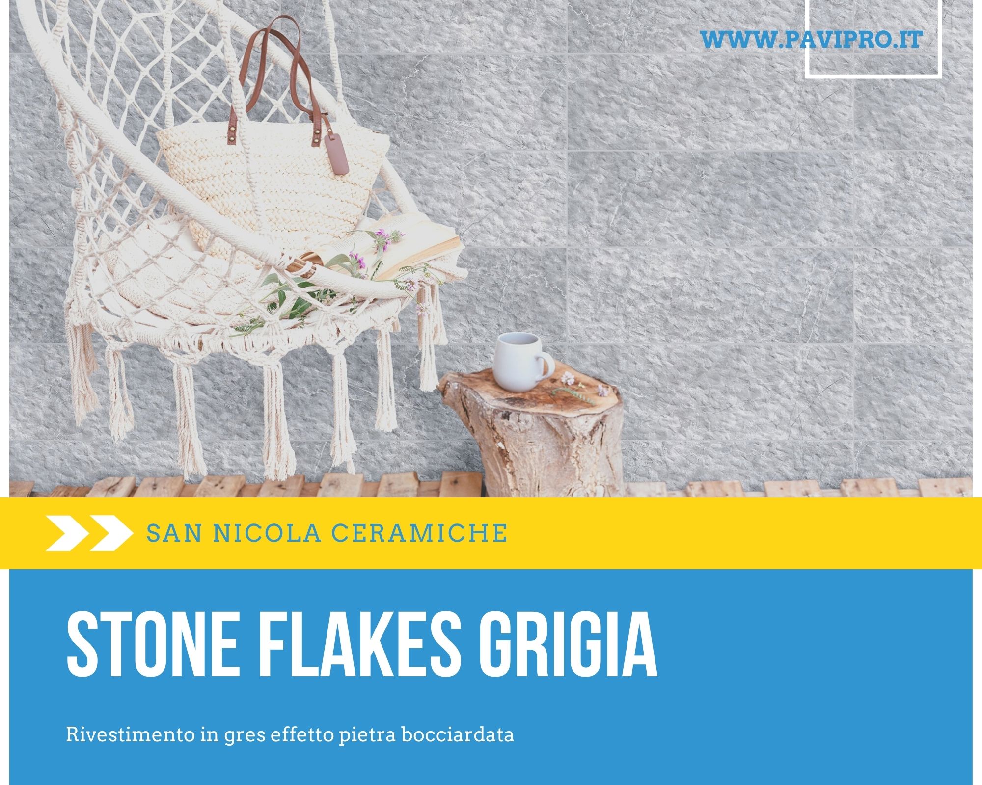 San Nicola Ceramiche Stone flakes 34x34 cm
